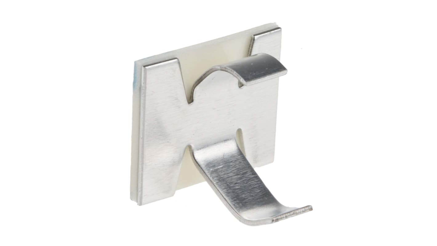 Fascetta fermacavi aperta RS PRO in Alluminio, Ø fascio 9.5mm max, 19 x 16 x 14.9mm, col. , Autoadesivo