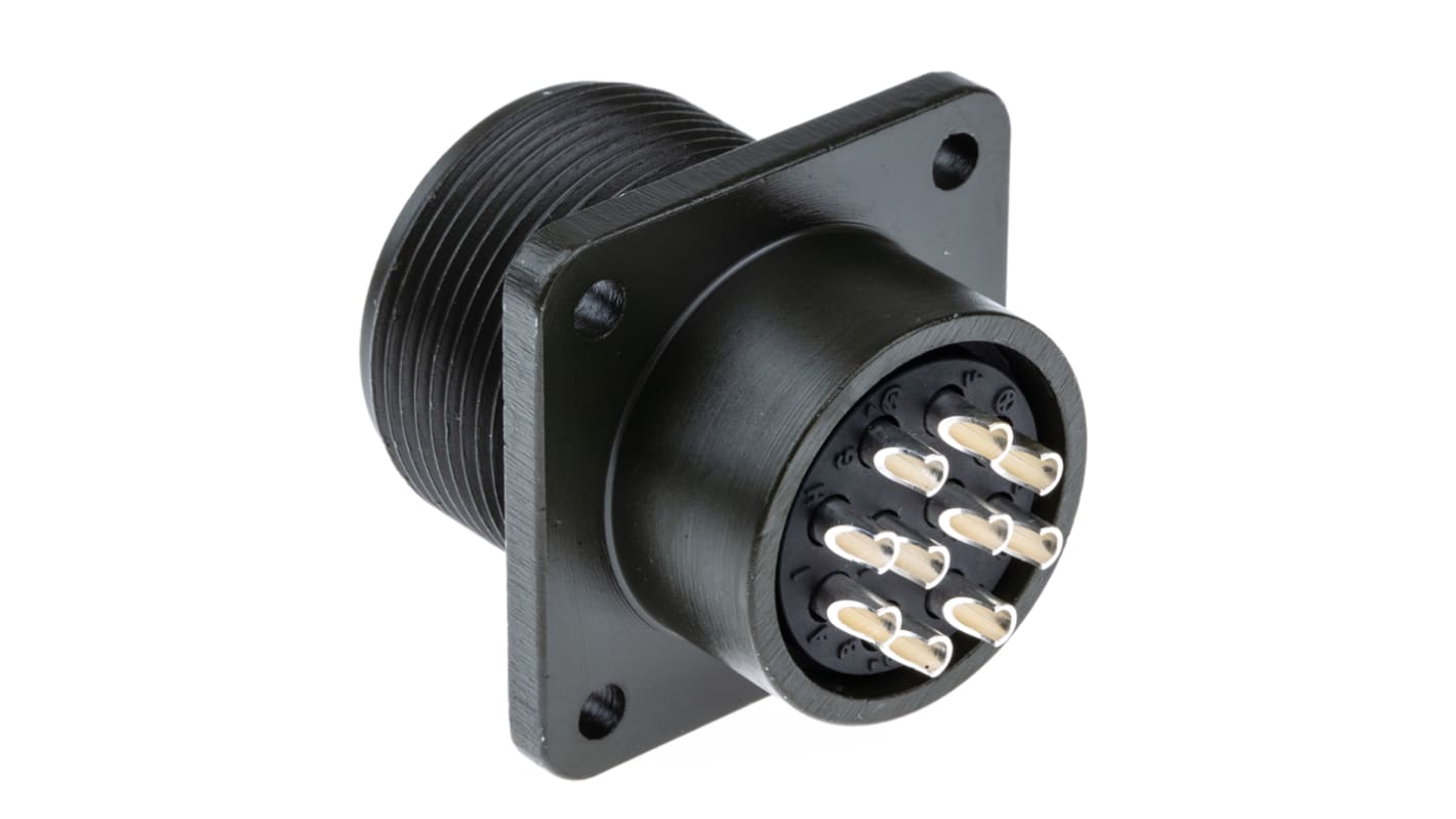 Amphenol Industrial, MS3102A, Copper Alloy 10 Way Box Mount MIL Spec Circular Connector Receptacle, Pin Contacts,Shell