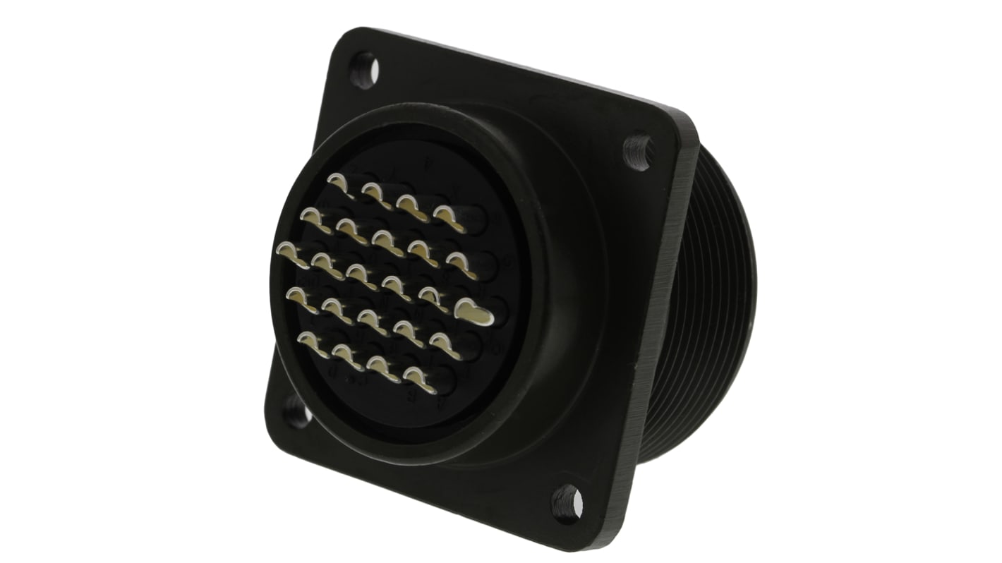 Amphenol Industrial, MS3102A, Copper Alloy 24 Way Box Mount MIL Spec Circular Connector Receptacle, Socket
