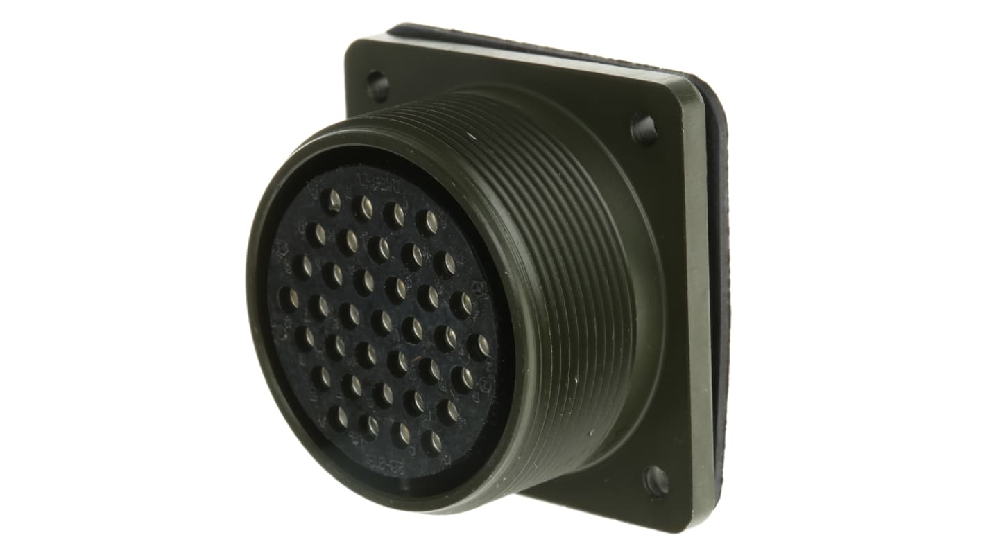 Amphenol Industrial, MS3102A, Copper Alloy 37 Way Box Mount MIL Spec Circular Connector Receptacle, Socket