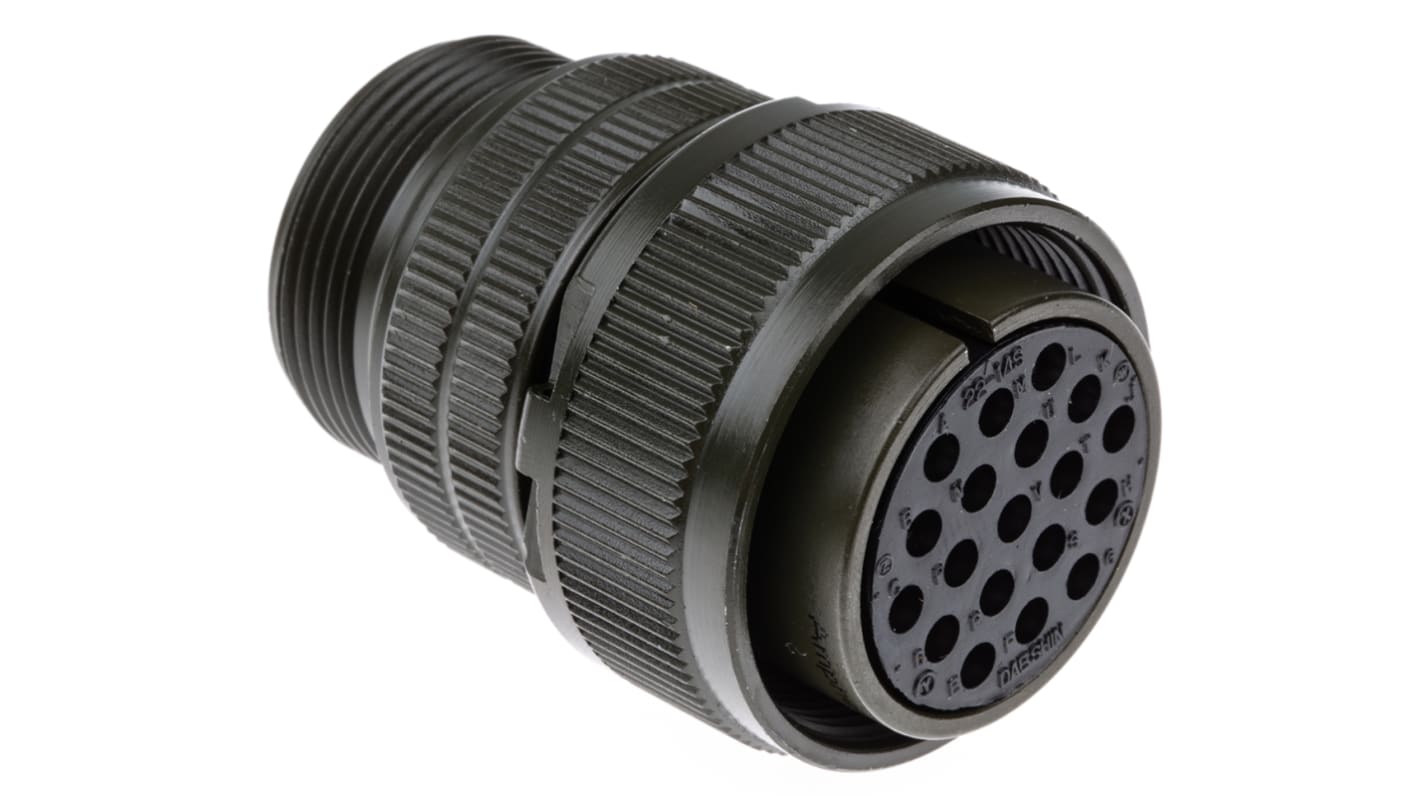 Amphenol Industrial, MS3106A, Copper Alloy 19 Way Cable Mount MIL Spec Circular Connector, Socket Contacts,Shell Size