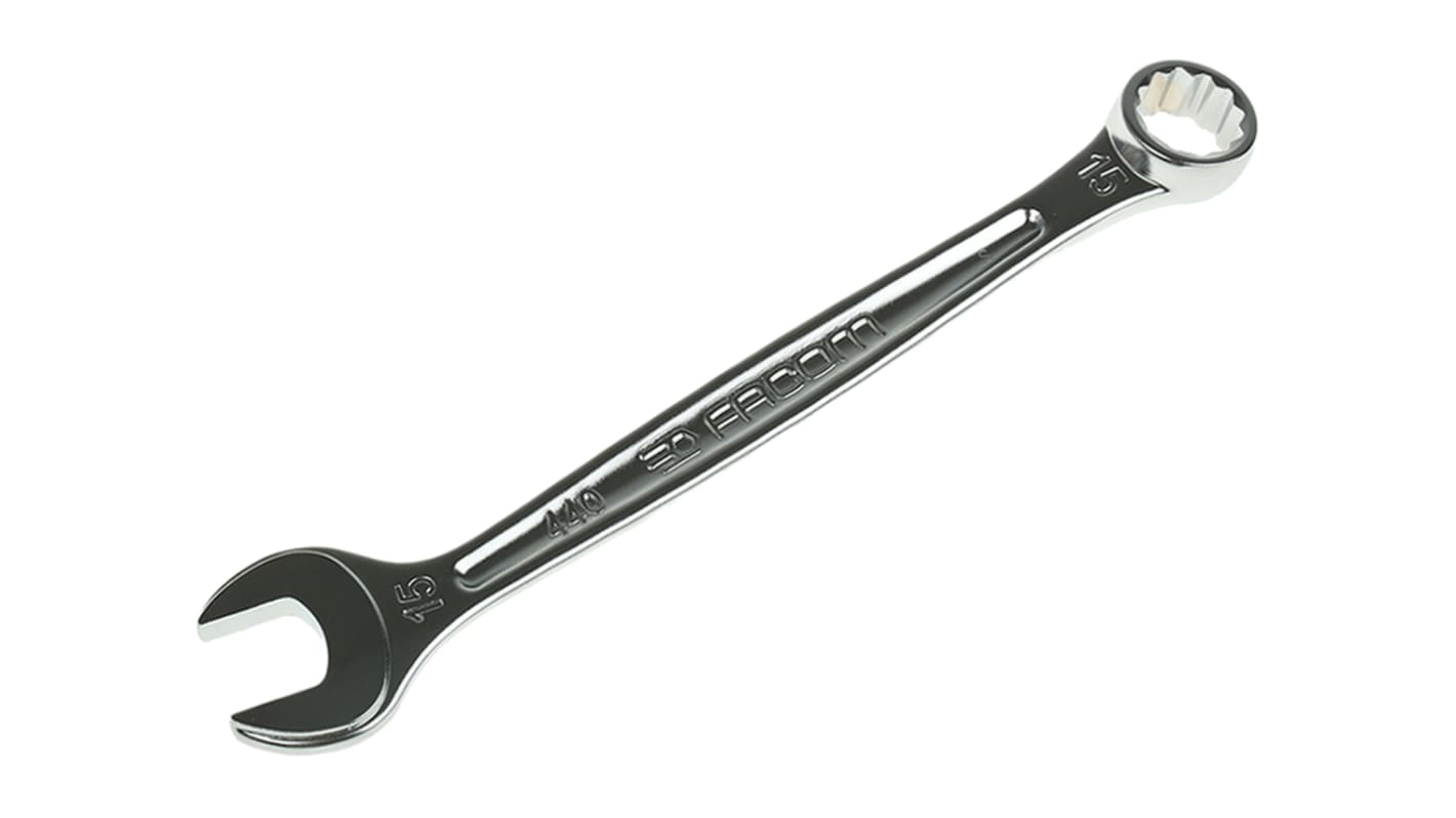 Facom 440 Series Combination Spanner, 15mm, Metric, Double Ended, 185 mm Overall