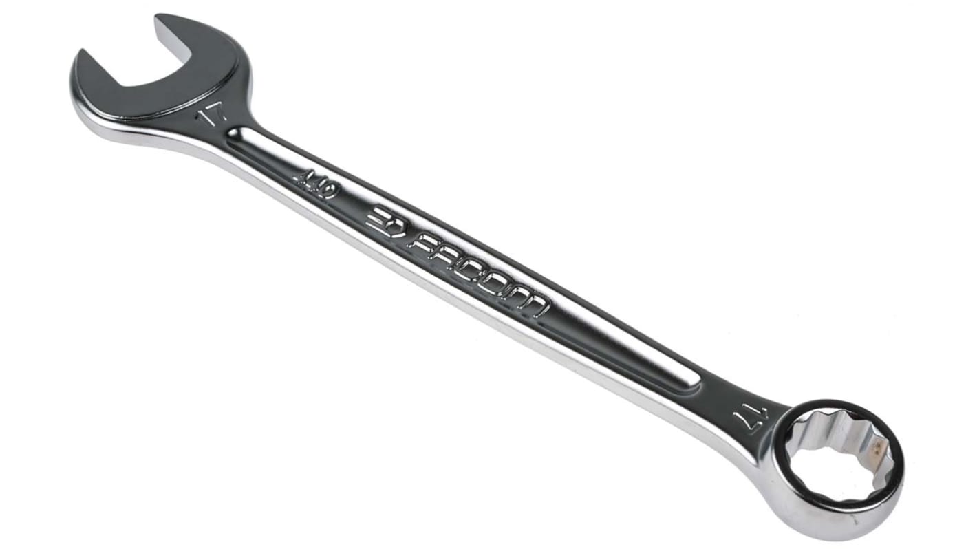 Facom Combination Spanner, 17mm, Metric, Double Ended, 202 mm Overall