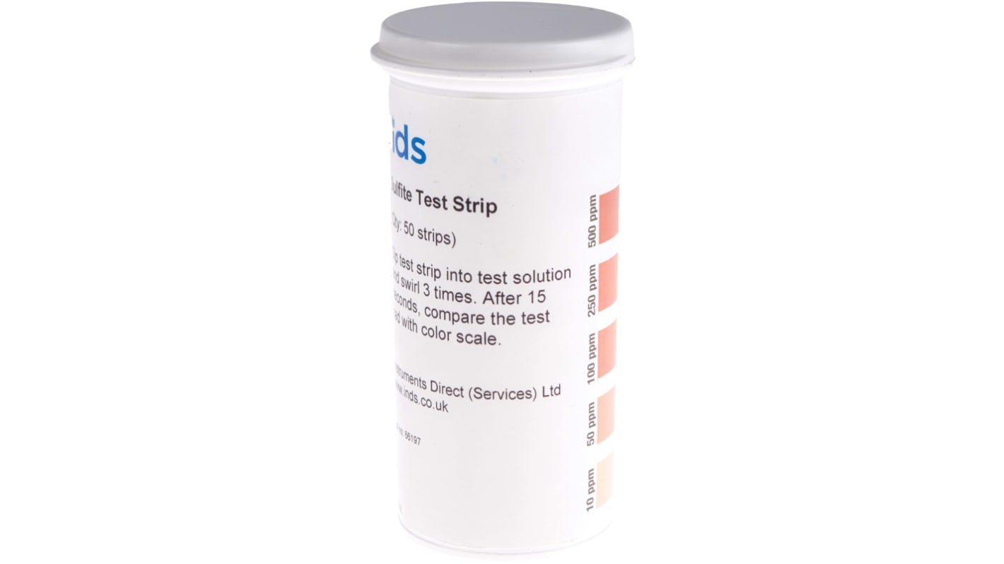 Instruments Direct 亚硫酸盐试纸, 50片装, 最大测量500ppm
