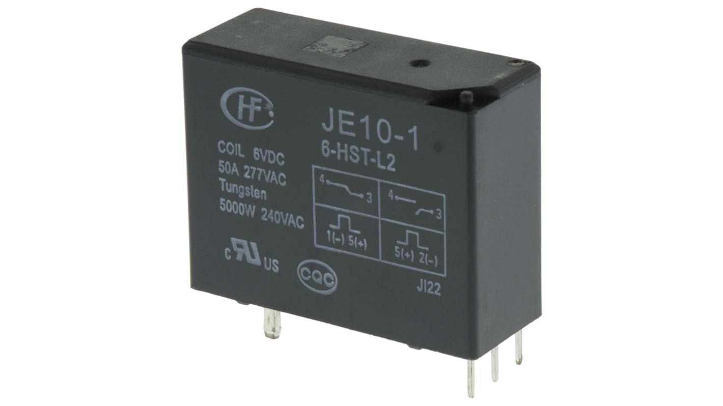 RS PRO PCB Mount Latching Relay, 6V dc Coil, 50A Switching Current, SPST