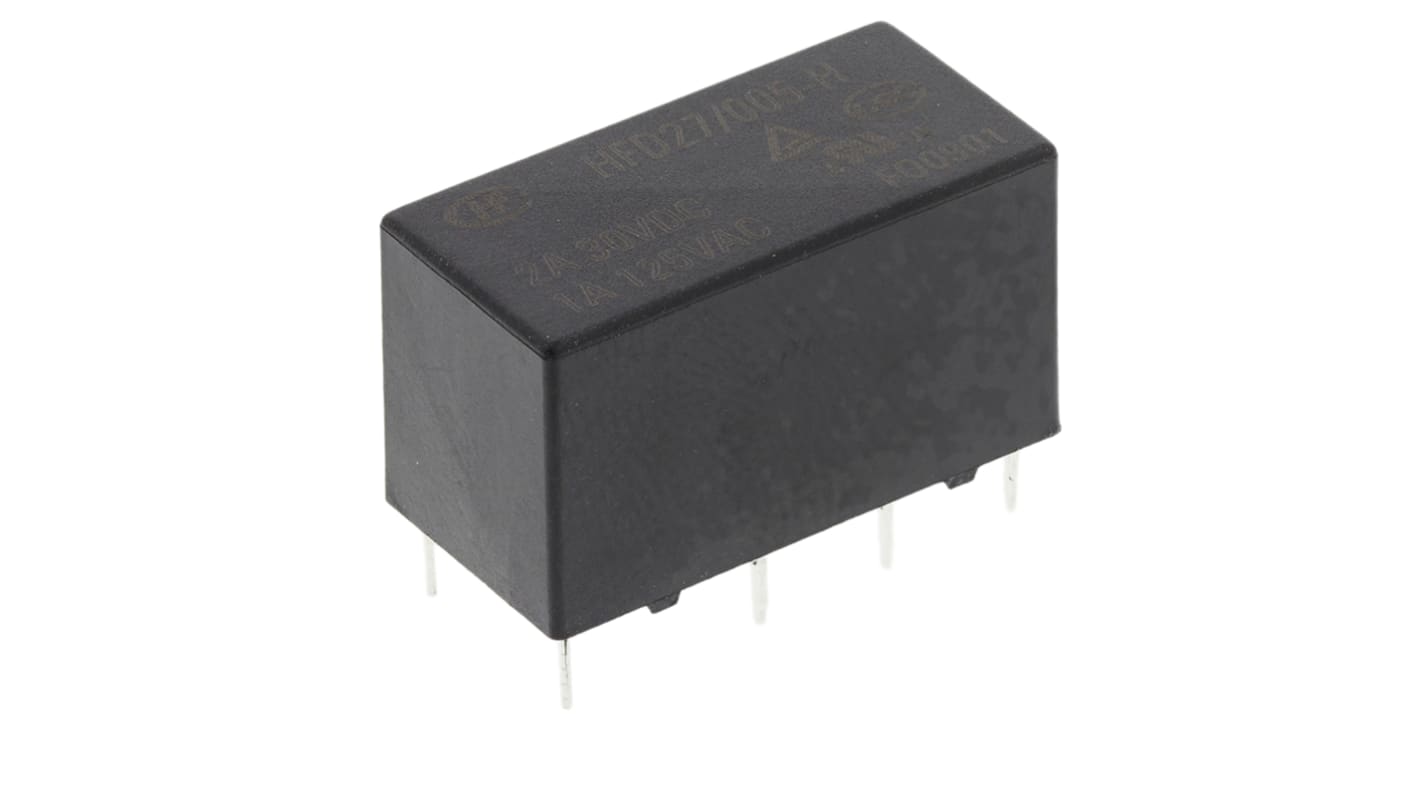 RS PRO PCB Mount Non-Latching Relay, 5V dc Coil, 2A Switching Current, DPDT