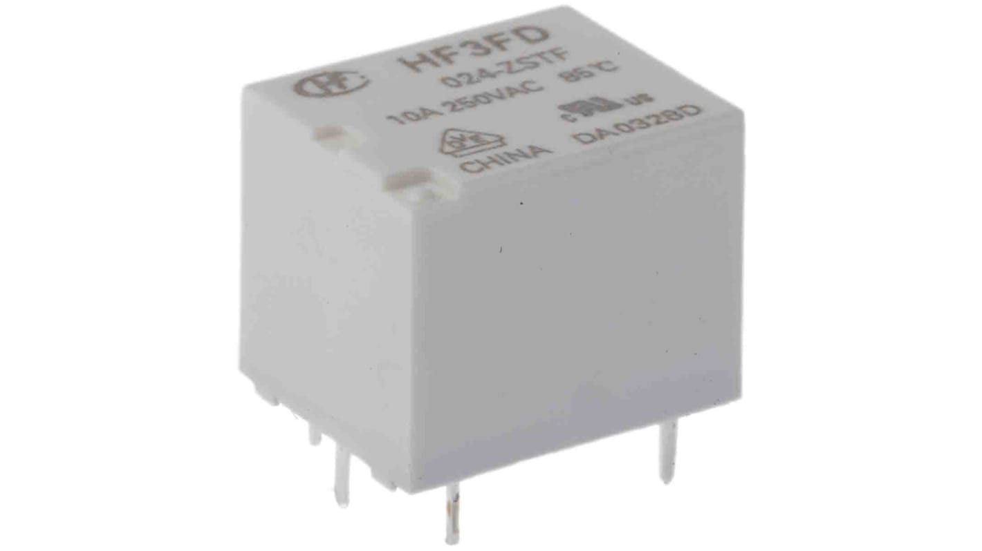 RS PRO 功率继电器, 24V 直流线圈, 10A切换, SPDT, 1极, PCB安装, 银合金触点