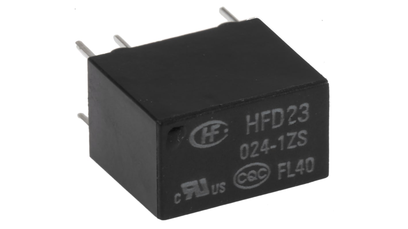RS PRO 标准继电器, 24V 直流线圈, 2A切换, SPDT, 1极, PCB安装, 镀金触点
