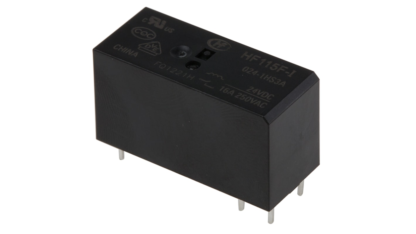 RS PRO PCB Mount Non-Latching Relay, 24V dc Coil, 16A Switching Current, SPST
