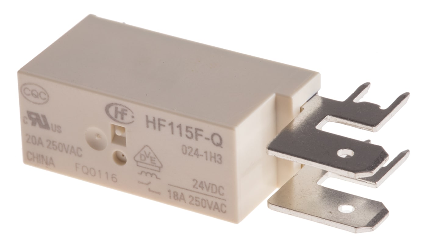 RS PRO PCB Mount Non-Latching Relay, 24V dc Coil, 20A Switching Current, SPST