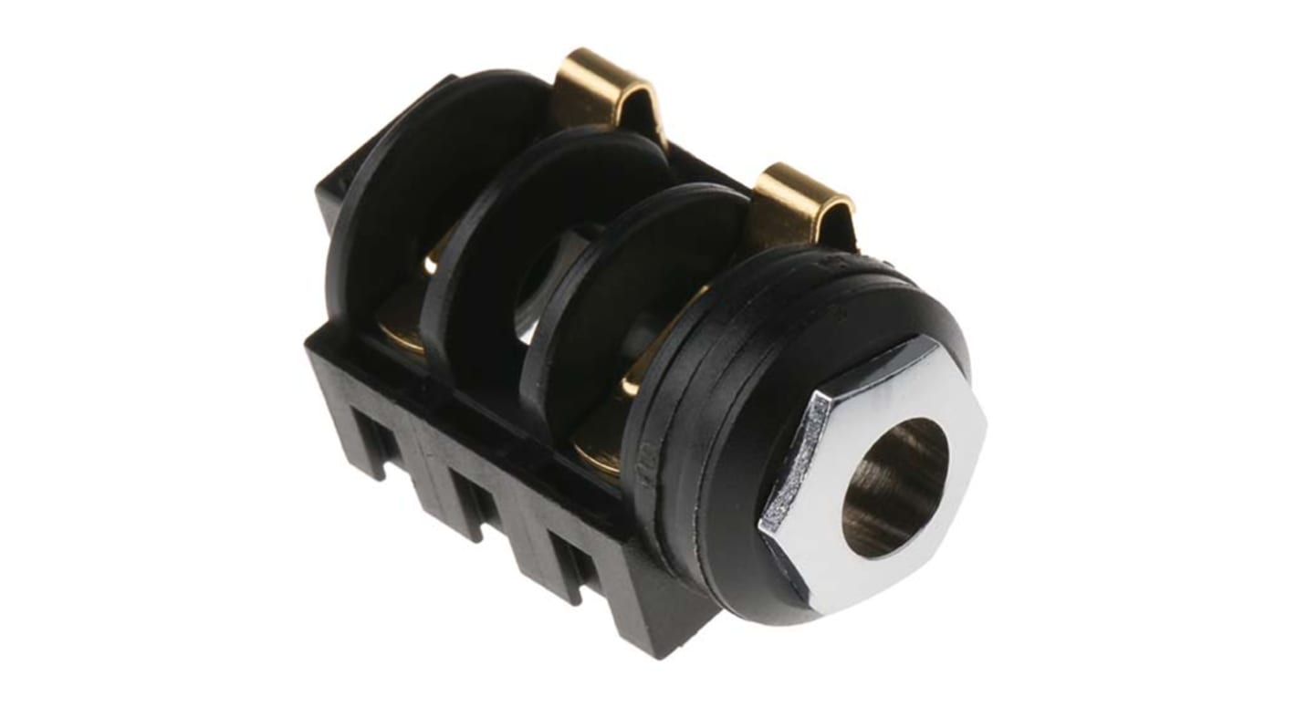 RS PRO Jack Connector 6.35 mm Panel Mount Mono Socket, 2Pole