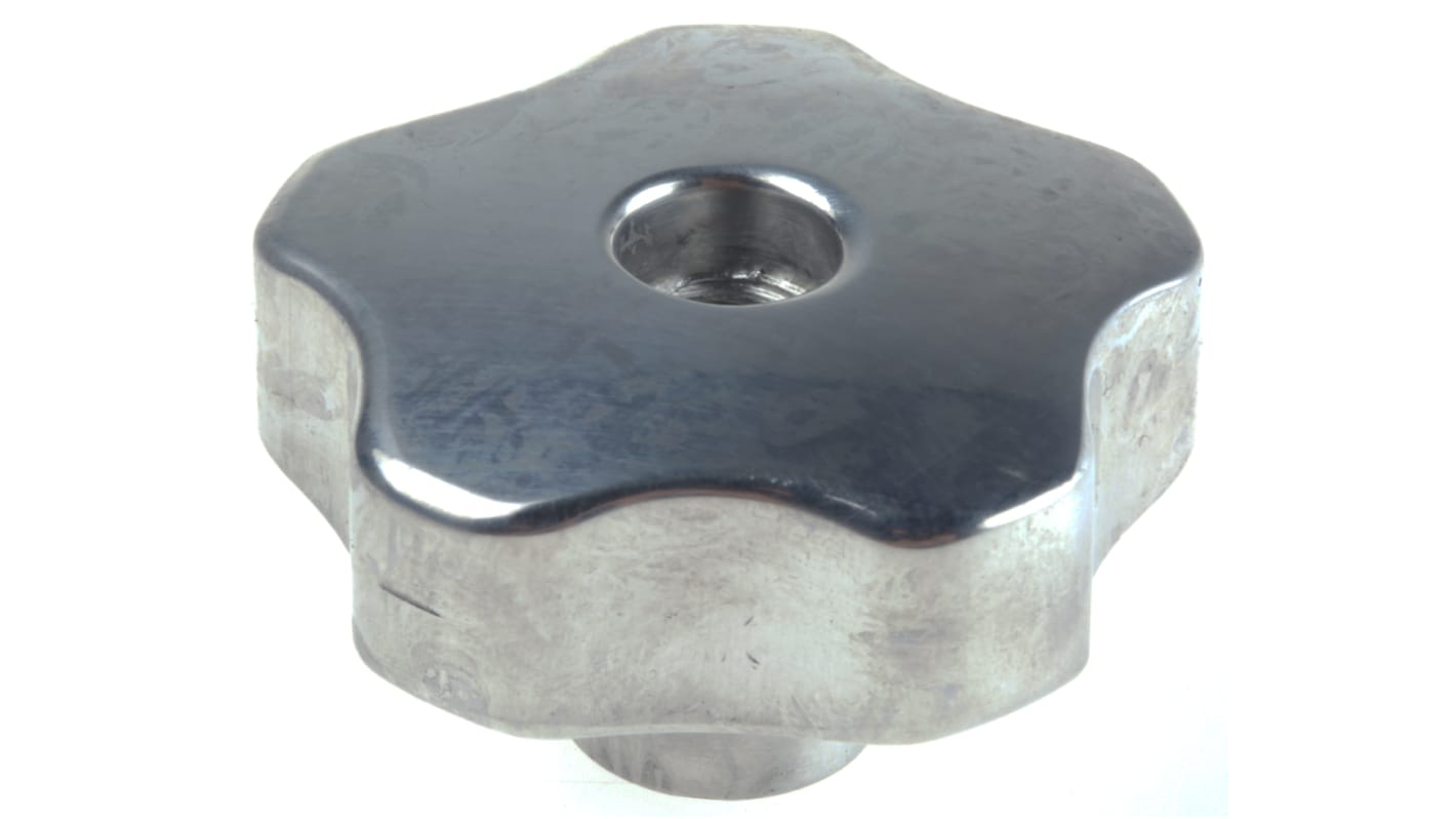 RS PRO Silver Multiple Lobes Clamping Knob, M8, Threaded Hole