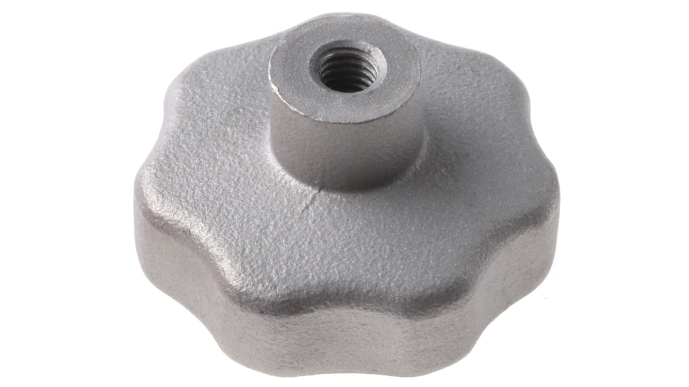 RS PRO Silver Multiple Lobes Clamping Knob, M6, Threaded Hole