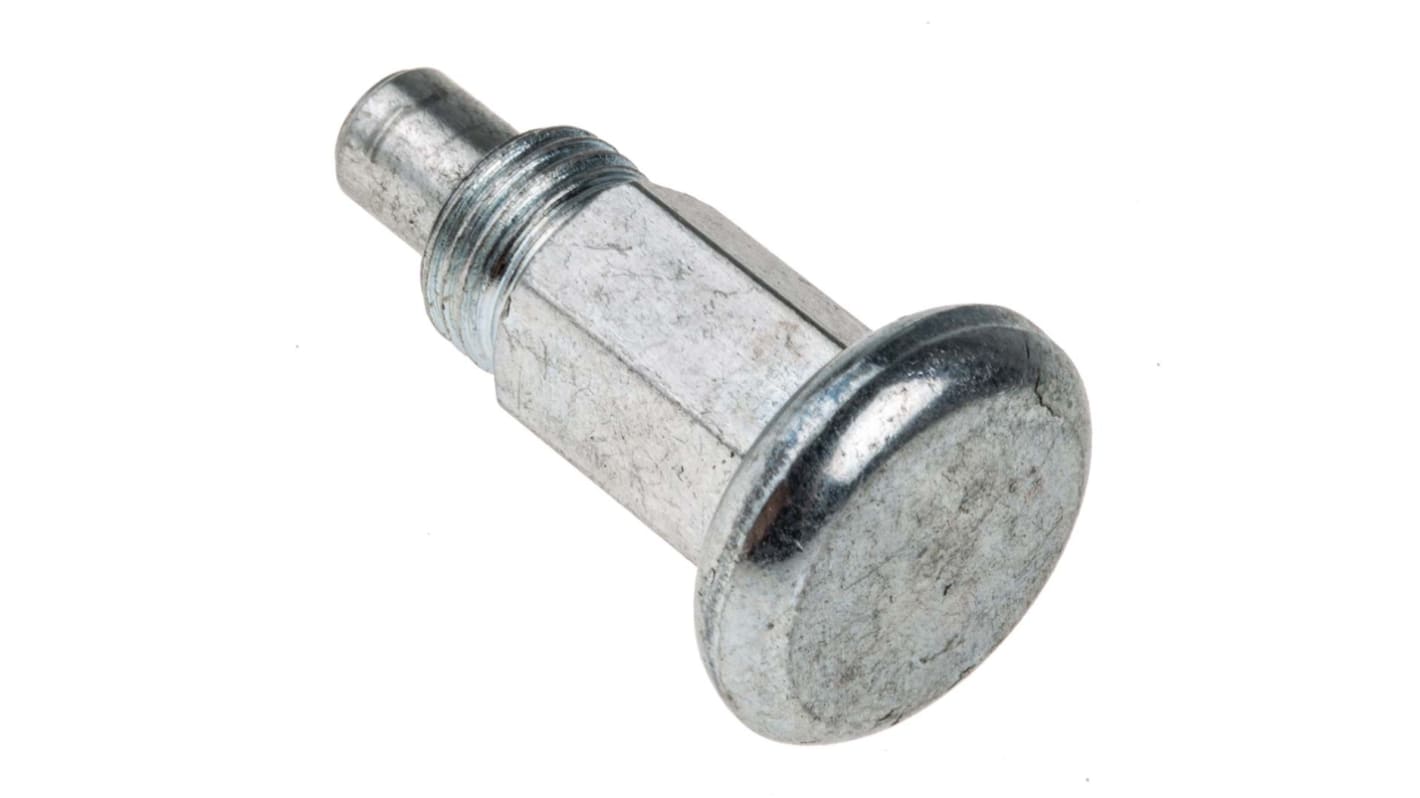 RS PRO 30.4mm Zinc Plated Steel Index Bolt, M10 x 1