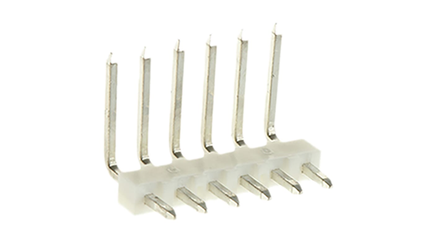 Molex KK 254 Series Right Angle Through Hole Pin Header, 6 Contact(s), 2.54mm Pitch, 1 Row(s), Unshrouded