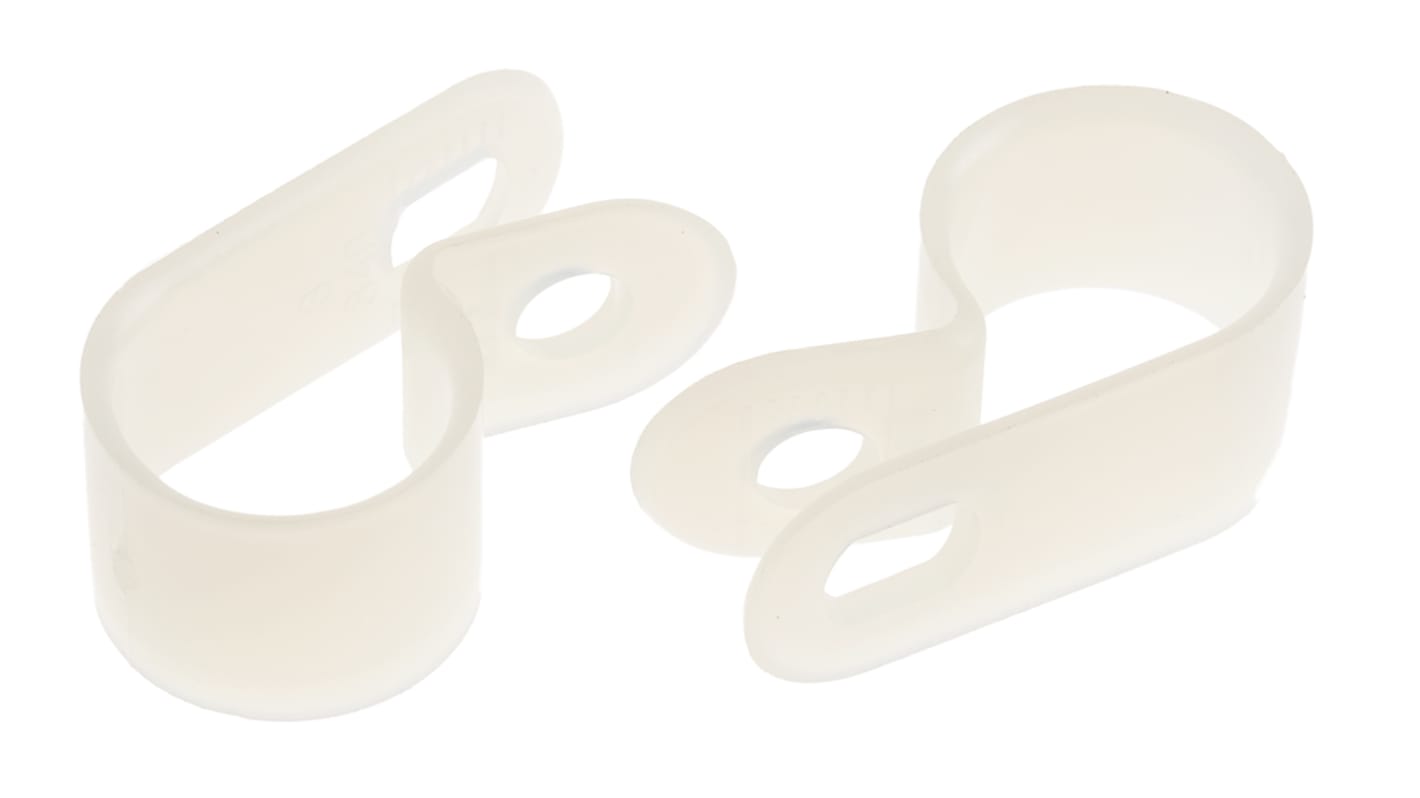 RS PRO Natural Nylon Cable Clip, 12.7mm Max. Bundle