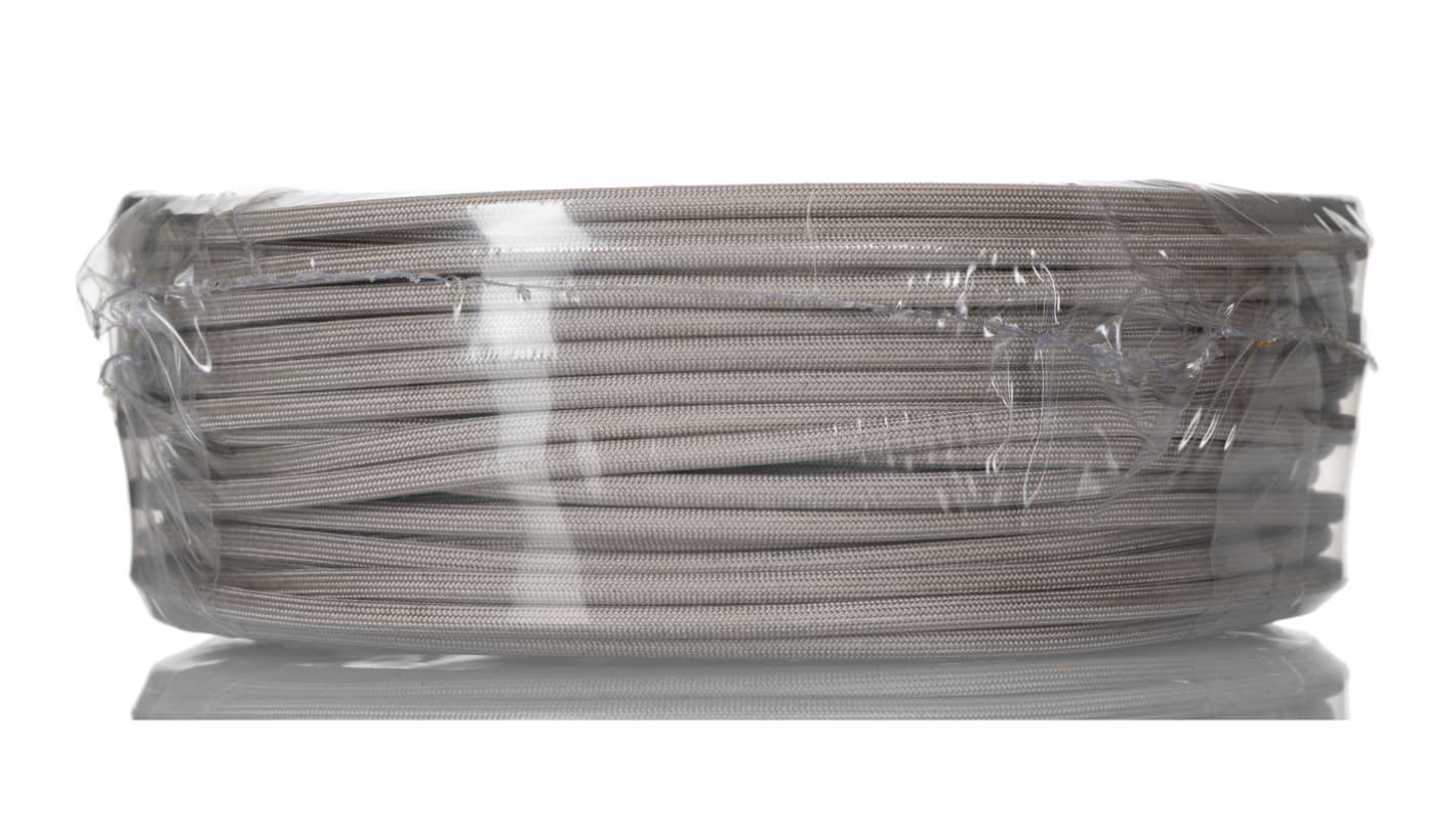 HellermannTyton Braided Fibreglass Natural Cable Sleeve, 2.5mm Diameter, 25m Length, Helagaine GSS Series