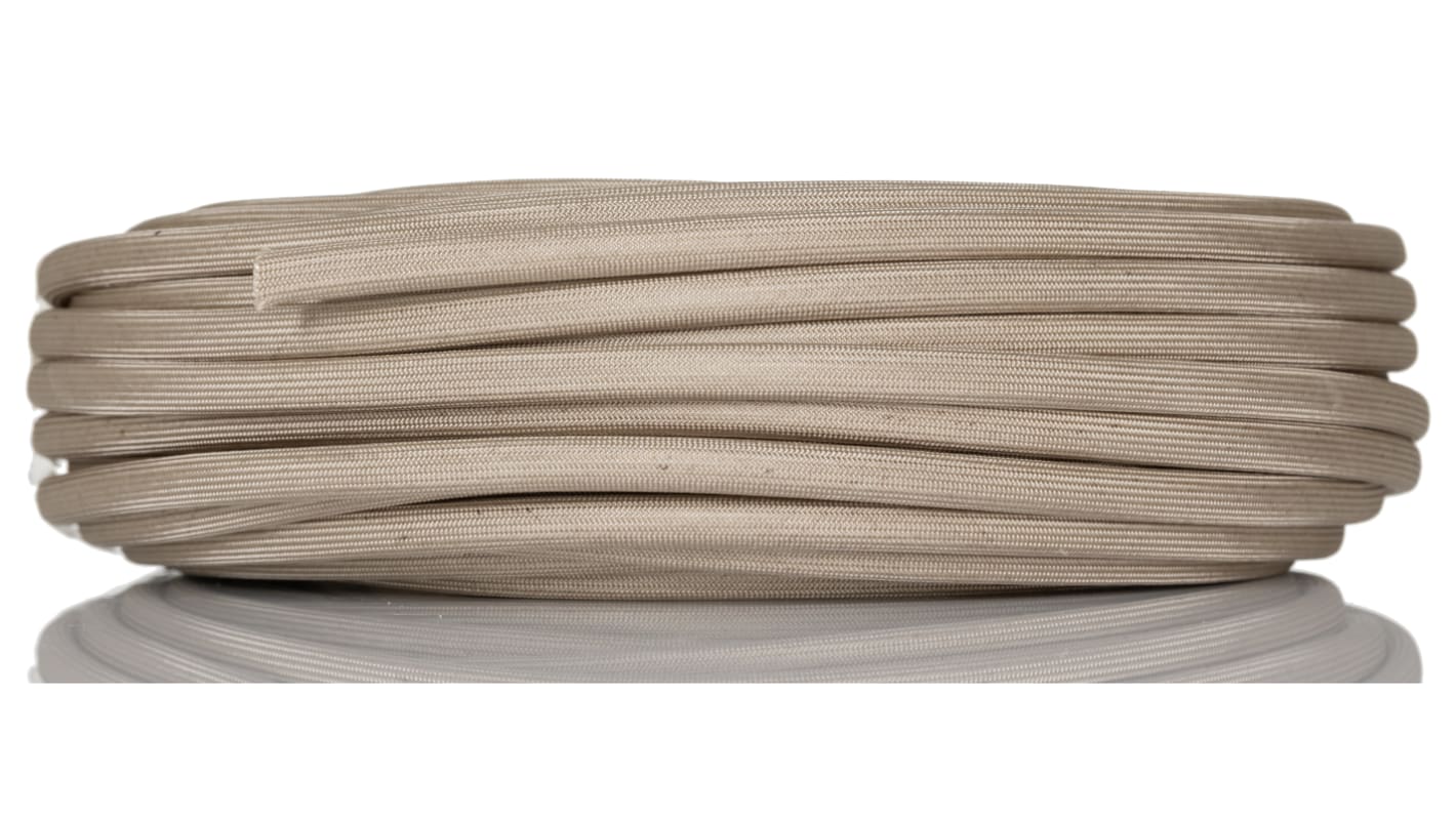 HellermannTyton Braided Fibreglass Natural Cable Sleeve, 6mm Diameter, 25m Length