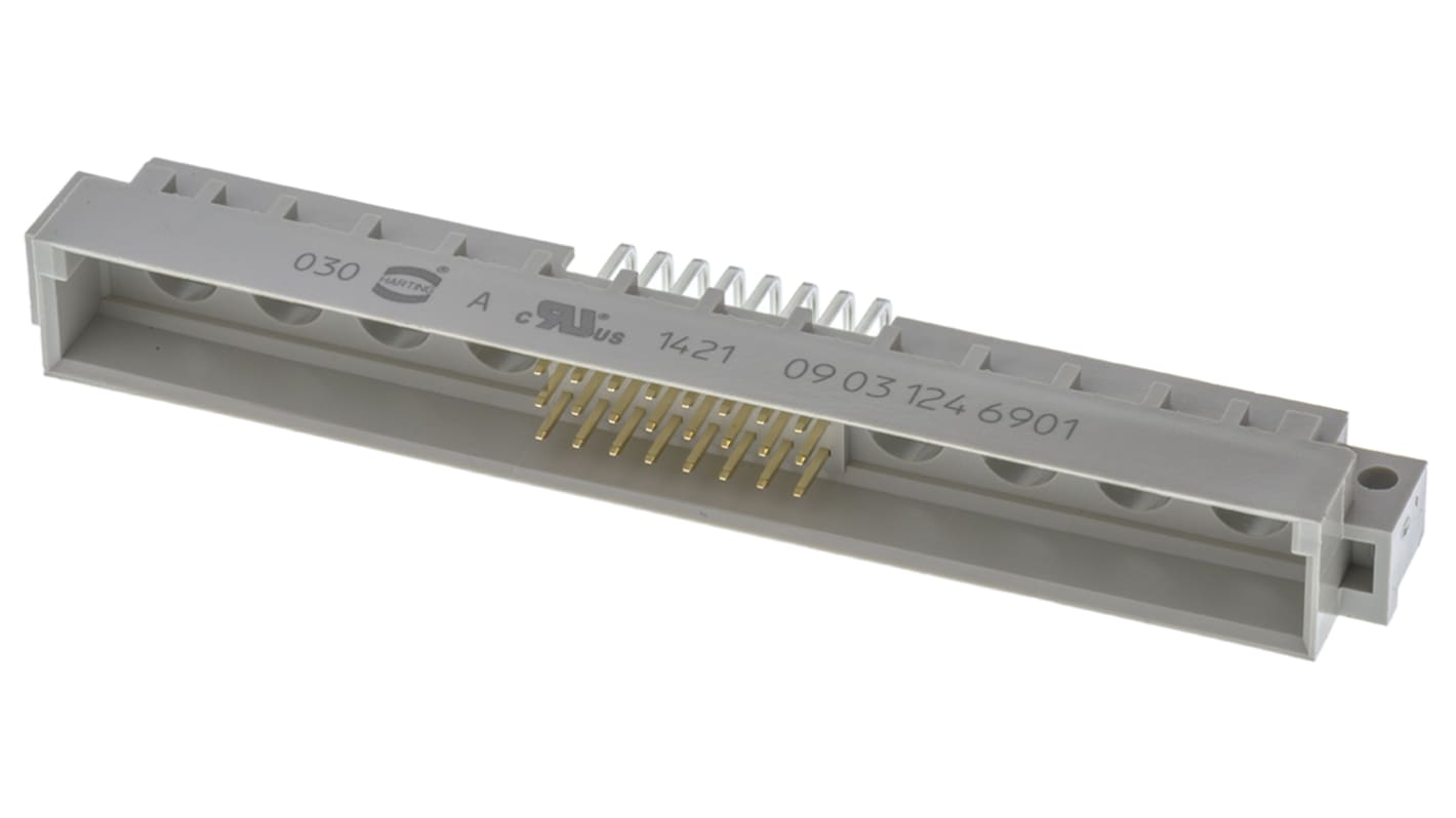 HARTING 24 + 8 Way 2.54mm Pitch, Type M Class C2, Right Angle DIN 41612 Connector, Plug
