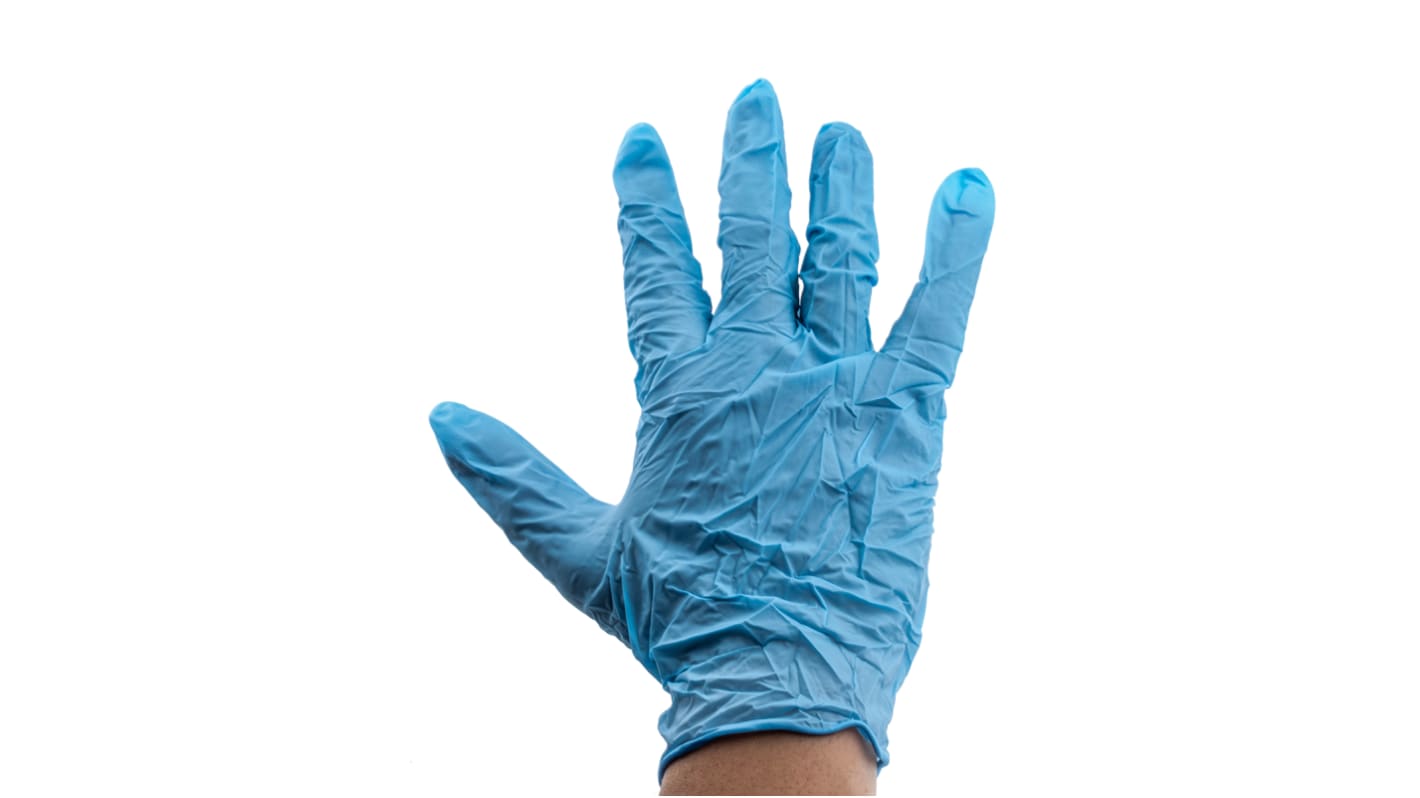 92670100 Ansell TouchNTuff Blue Powder Free Nitrile Disposable Gloves Size 9.5 10 XL Food Safe 100 per Pack RS