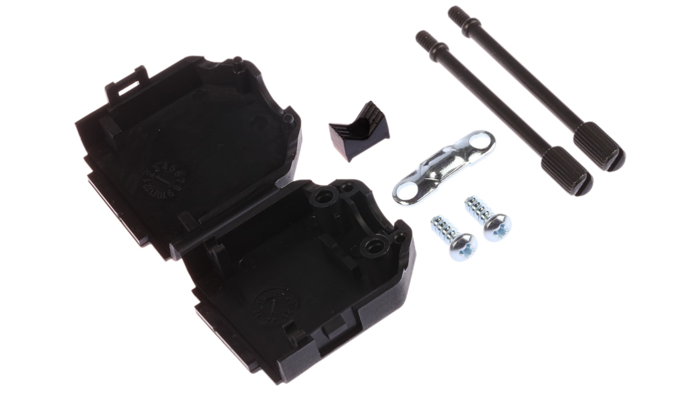 MH Connectors 9针D-Sub外壳, PA壳体, 直向, E尺寸, 黑色, MHDPPK-SLIM系列