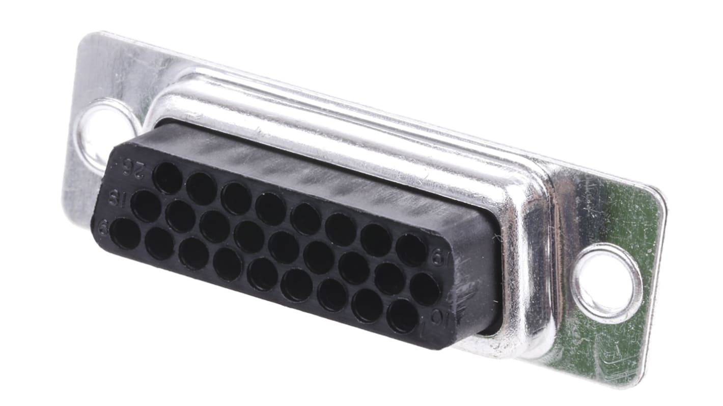RS PRO 26针高密度D-Sub母座, 直向, 电缆安装, 压接端接, 350.0 v, 5.0A