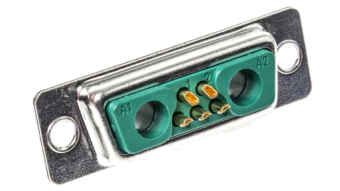 FCT from Molex FM 7 Way Panel Mount D-sub Connector Socket, 2.84mm Pitch