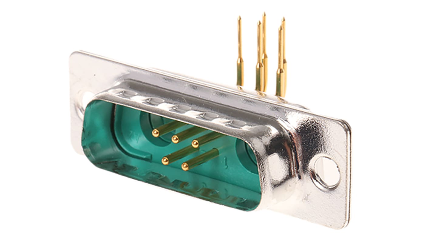 FCT from Molex FM 2 (Power/Coax), 5 (Signal) Way Right Angle Through Hole D-sub Connector Plug