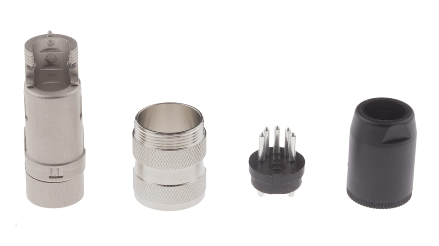Connecteur DIN Amphenol Industrial C 091 A, 5 contacts, Mâle, Montage sur câble, A souder M16