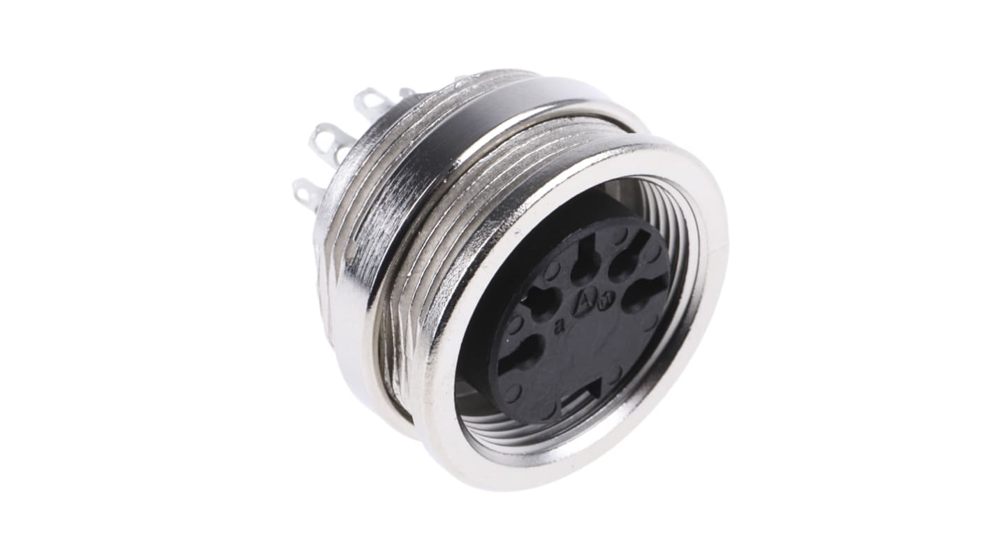 Amphenol Industrial, C 091 A 5 Pole M16 Din Socket, DIN 41524, 4A, 100 V IP40, Screw Lock, Female, Panel Mount