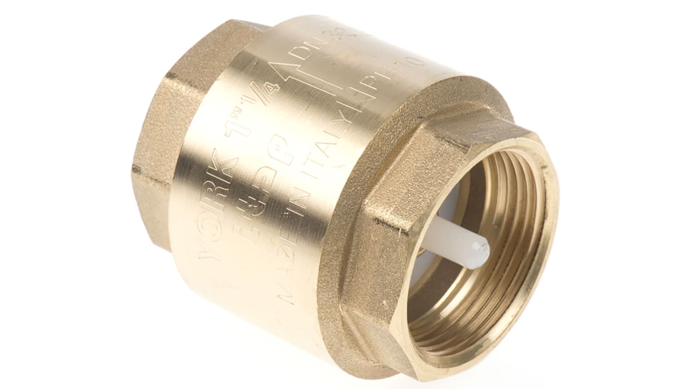 RS PRO Brass Single Check Valve, BSPP 1-1/4in, 12 bar