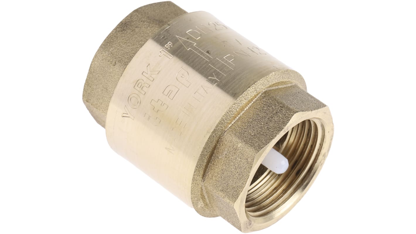 RS PRO Brass Single Check Valve, BSPP 1in, 12 bar