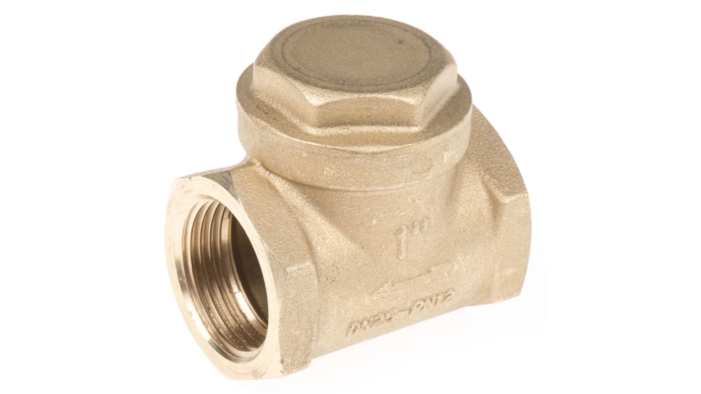 RS PRO Brass Single Non Return Valve, BSP 1in, 12 bar