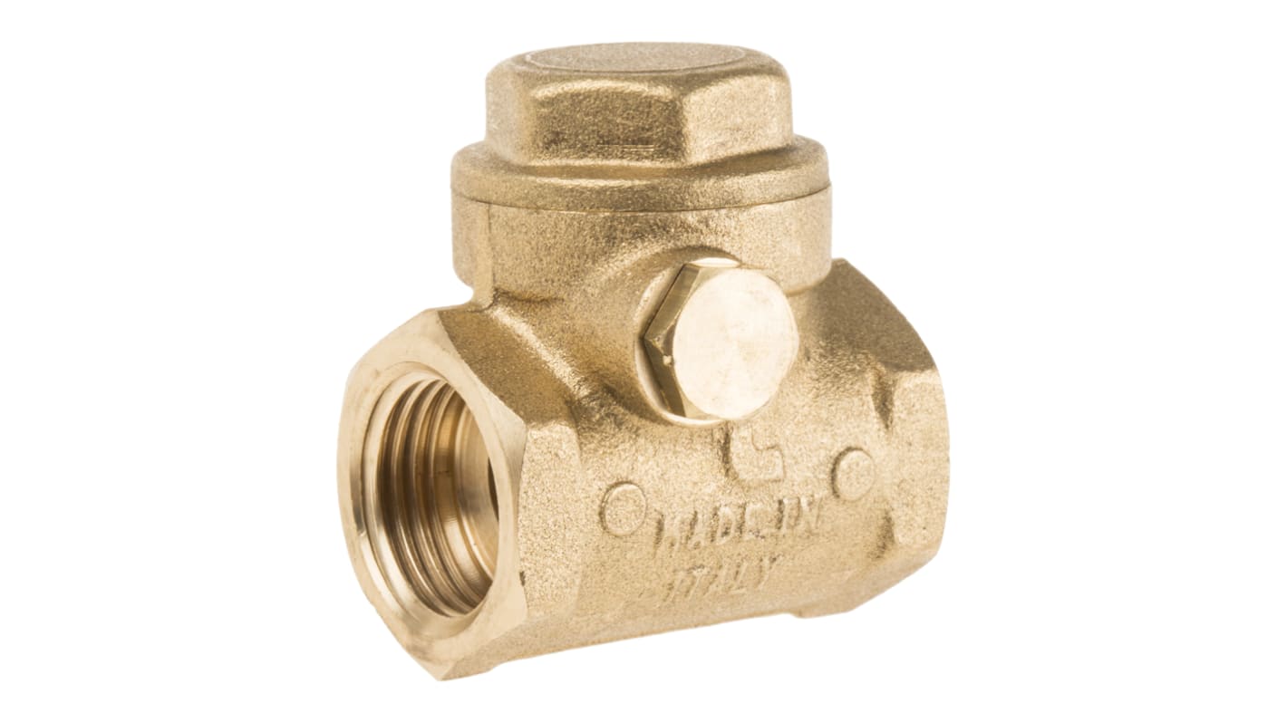 RS PRO Brass Single Check Valve, BSP 1/2in, 16 bar