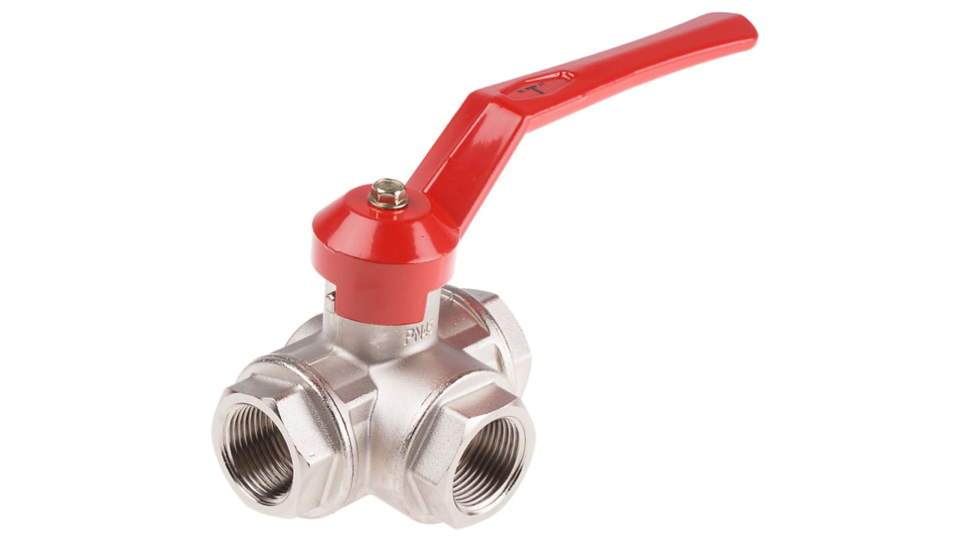 RS PRO 黄铜球阀, BSPP 1in螺纹接口, 适用管径23mm