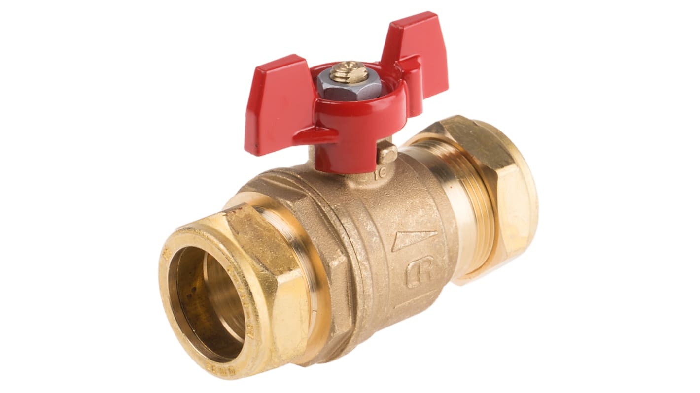 RS PRO Brass Full Bore, 2 Way, Ball Valve, BSPP 28mm, 28mm