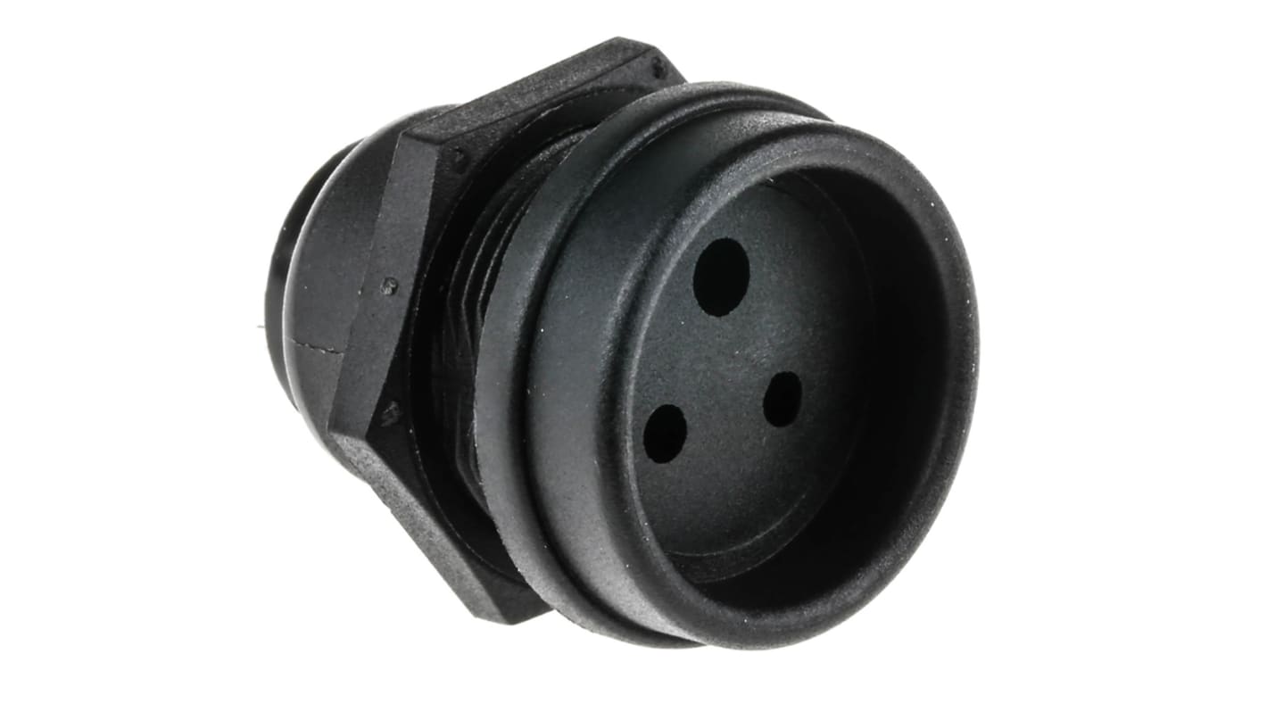 Bulgin Miniature Power Connector Panel Mount Socket, Solder Termination, 3A, 250 V ac