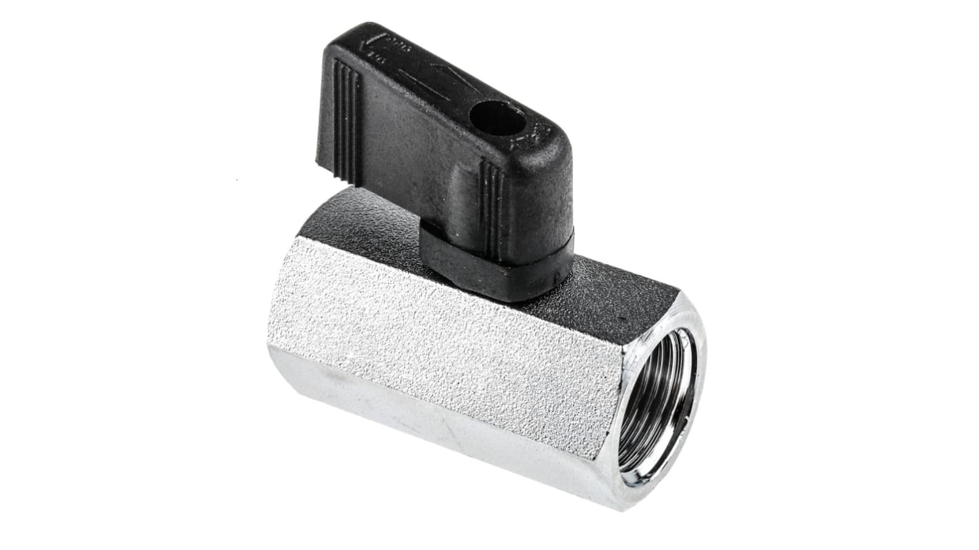 RS PRO Chrome Plated Brass Hydraulic Ball Valve G 3/8