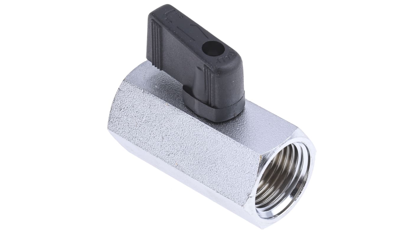 RS PRO Chrome Plated Brass Hydraulic Ball Valve G 1/2