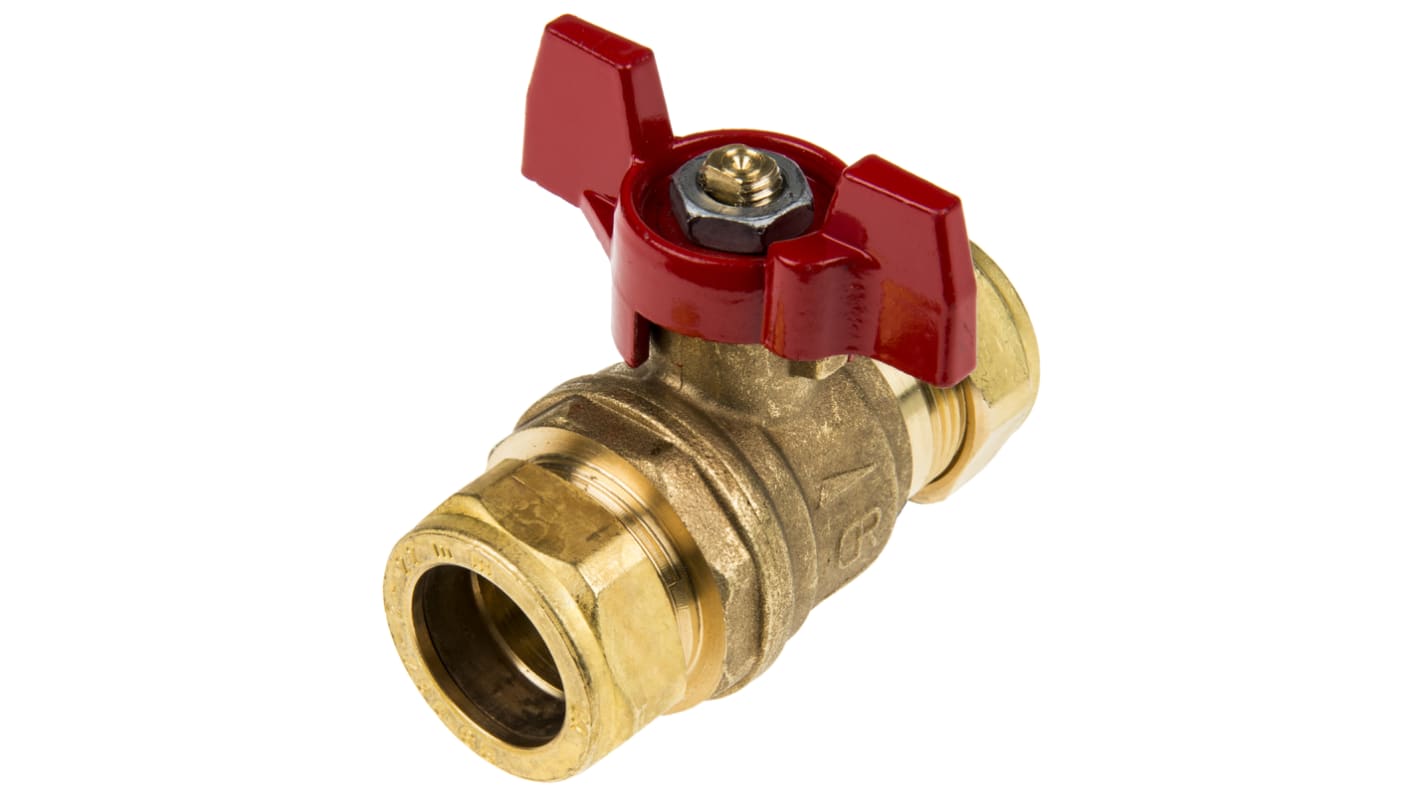 RS PRO Brass Full Bore, 2 Way, Ball Valve, BSPP 22mm, 22mm