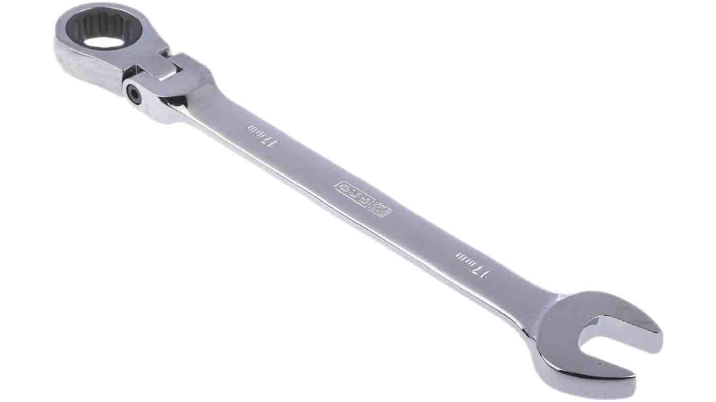 Chiave combinata a cricchetto RS PRO, bocca poligonale 17mm, in Acciaio al cromo vanadio