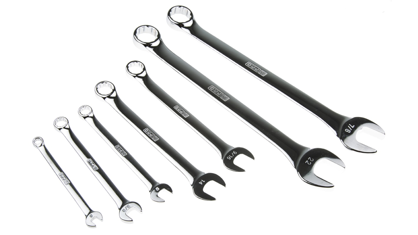 RS PRO 23-Piece Spanner Set, 5/16 → 13/16 in, Chrome Vanadium Steel