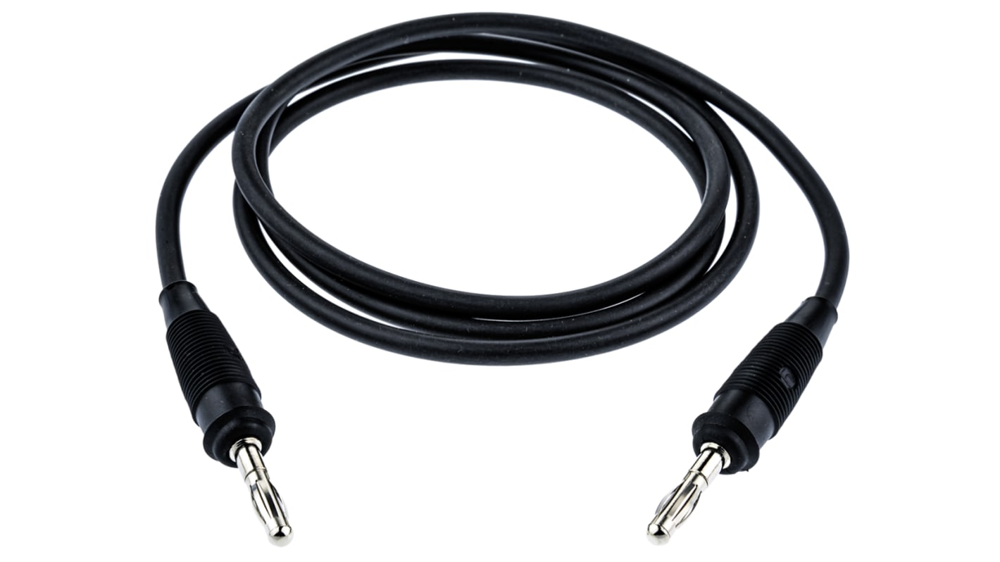 Hirschmann Test & Measurement Test lead, 10A, 60V dc, Black, 1m Lead Length