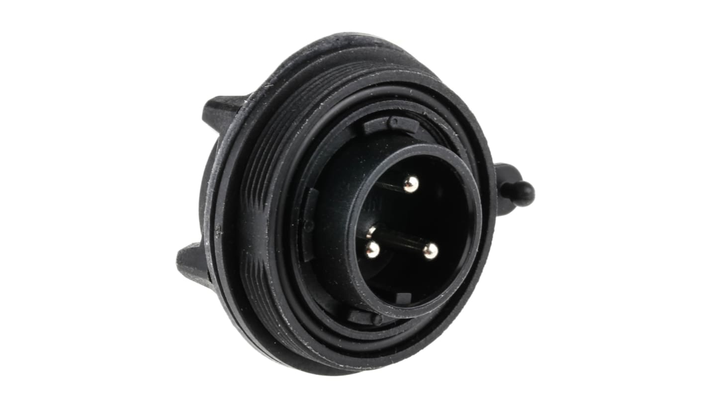 Bulgin Circular Connector, 3 Contacts, Panel Mount, Plug, Male, IP68, Standard Buccaneer Series