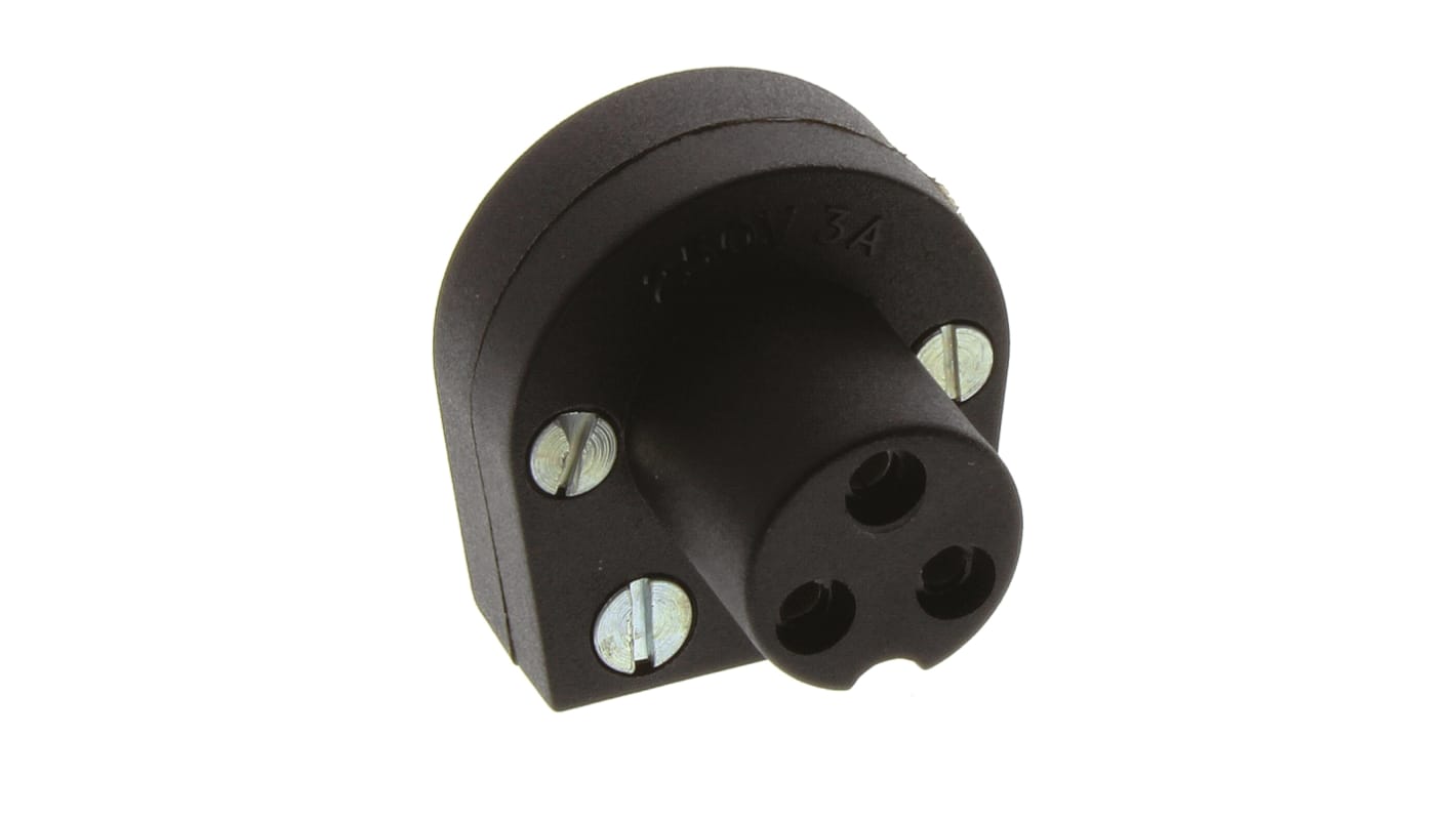 Bulgin 微型电源连接器, 250 V 交流, 3A, 面板安装, 焊接端接