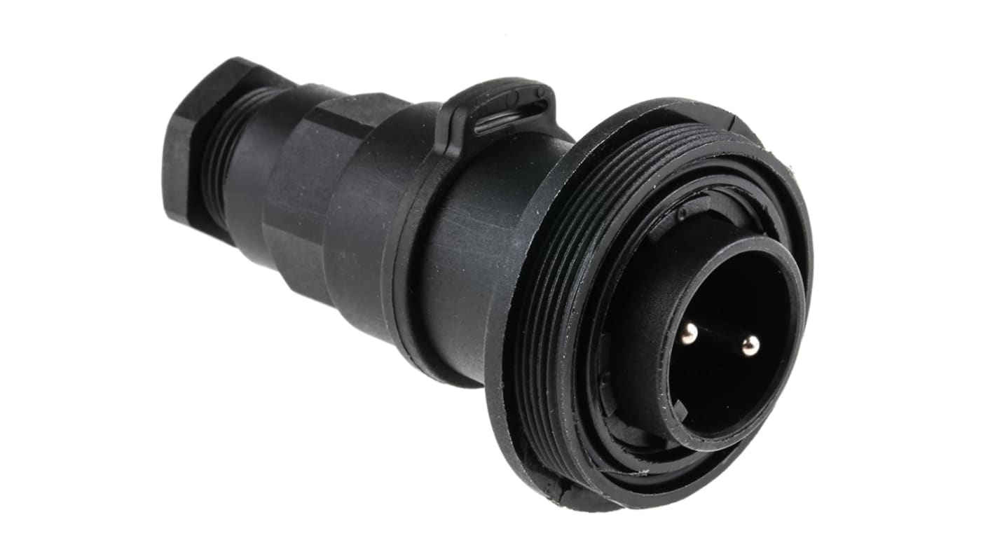 Connettore circolare Bulgin, maschio, serie Standard Buccaneer, Standard, 2 poli, montaggio In linea