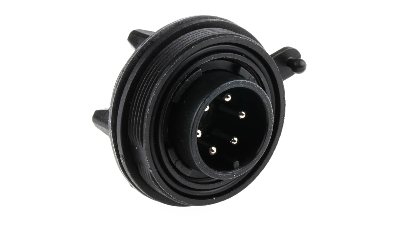 Bulgin Circular Connector, 6 Contacts, Panel Mount, Plug, Male, IP68, Standard Buccaneer Series