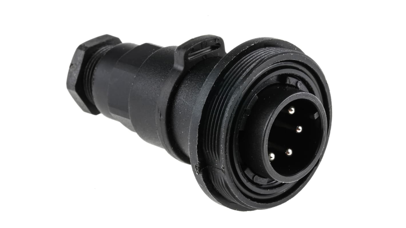 Bulgin Circular Connector, 6 Contacts, In-line, Plug, Male, IP68, Standard Buccaneer Series