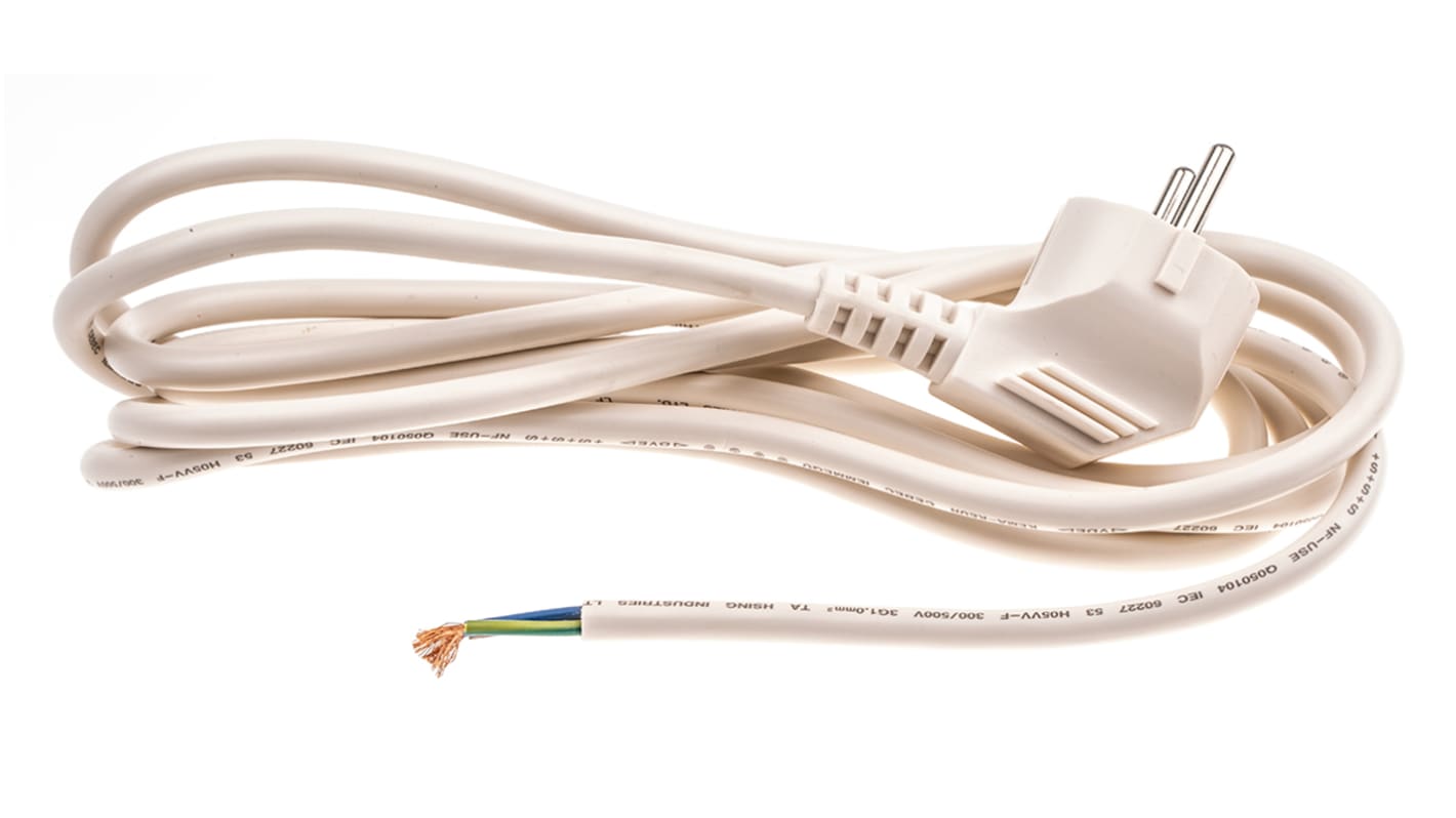 RS PRO Unterminated Type F German Plug Power Cord, 3m