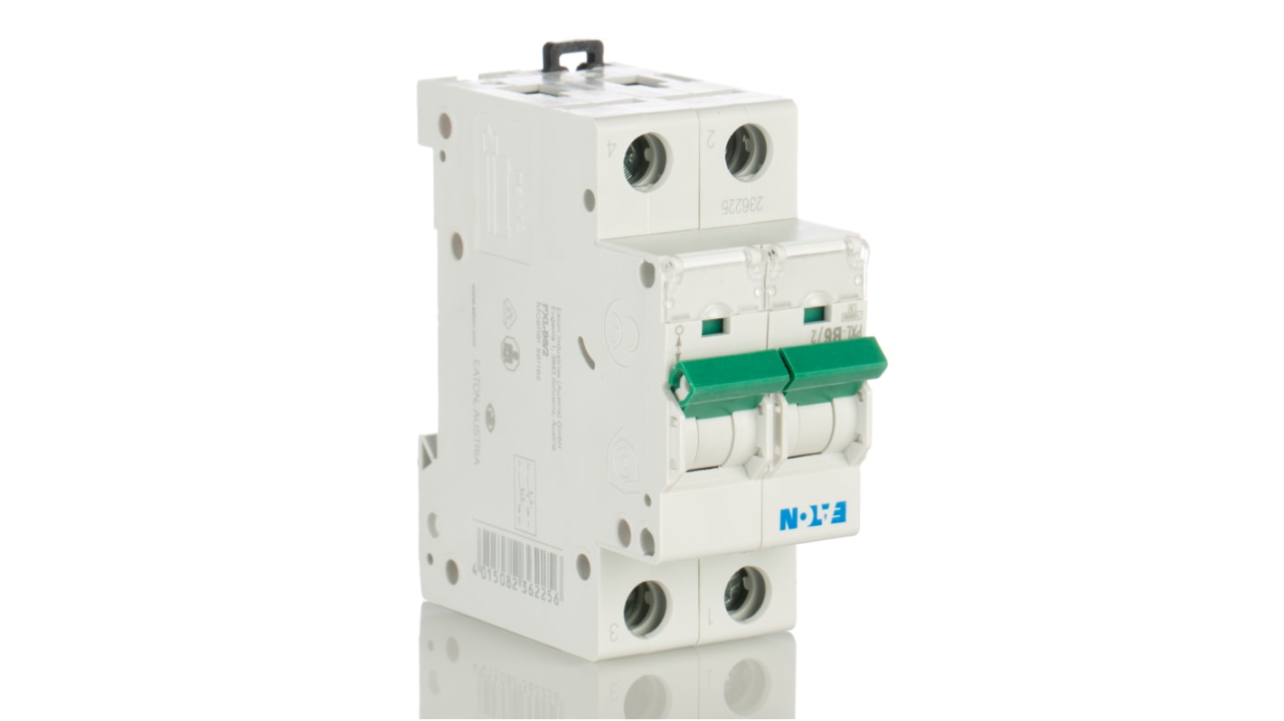 Interruttore magnetotermico Eaton, 2P 6A 10 kA, Tipo B